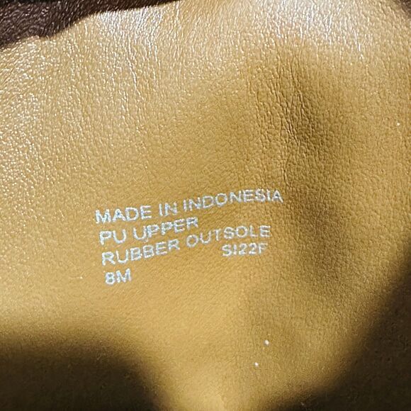 Michael Kors Tatum US 8 Combat Boots Brown Faux Leather Ankle Zip NWOB $225 - Picture 8 of 9